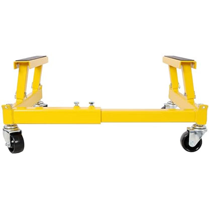 ATV Motorcycle Engine Cradle Dolly with 4 Swivel Casters, Steel Frame Cycle Engine Cradle Dolly 1500lbs, Heavy Duty Racks for Motorcycle Maintenance, Engine Stand (Yellow) - color: Yellow