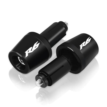 MFGZD R6 Motorcycle Bar End Plugs, CNC Aluminum Alloy Black Handlebar End Plugs Compatible With Yamaha R6 YZF-R6 - size: For R6 Black