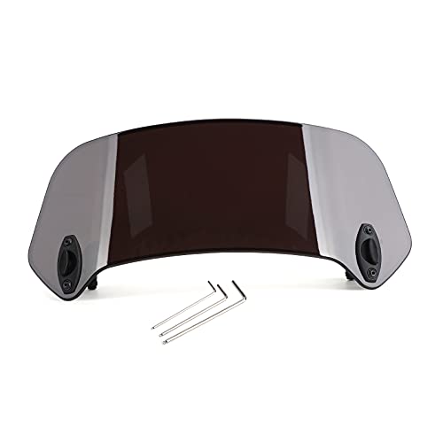 Motorcycle Adjustable Clip On Windshield Extension Spoiler Wind Deflector for HONDA, for YAMAHA, for BMW, for SUZUKI with Windshield Top Width More Than 26CM - color: D Smoke