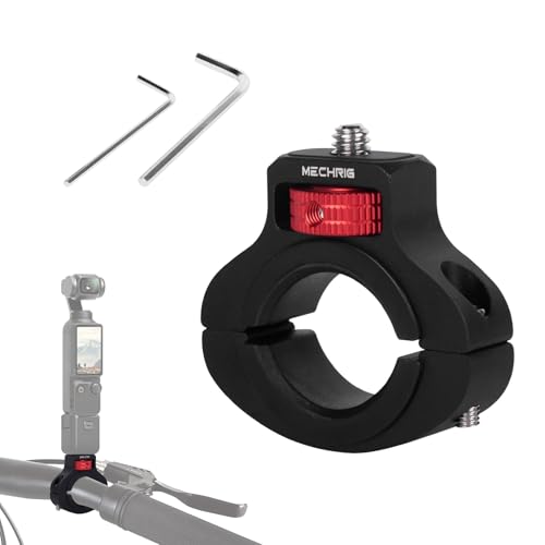 Aluminum Handlebar Mount for Gopro,Insta360,DJI Osmo,Akaso & Fill Light.360°Rotary Camera Mount w/Side Reinforcement & Anti-Reverse for Motorcycles & Bikes