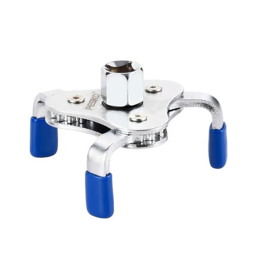 Universal Oil Filter Wrench 3 Jaw Adjustment Oil Filter Removal Tool (2-3/8" to 3-3/4") with 1/2" and 3/8" Square Drive Socket for Car Truck SUV Motorcycle Oil Filter Removal Tool - size: 63.5-110mm 3-jaw Oil Filter Wrench