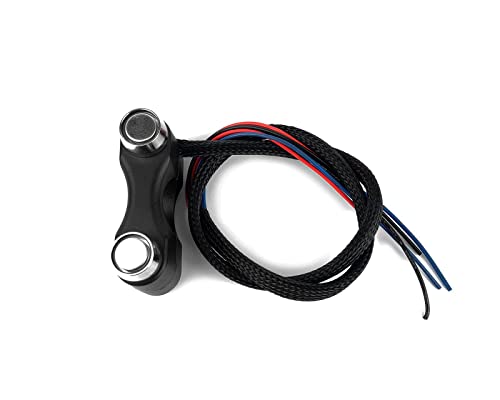 Rayana 7/8" ATV Motorcycle Handlebar 2 Momentary Push Button Switch with LED Light for Horn Kill Switch (Blue-Momentary) 22mm