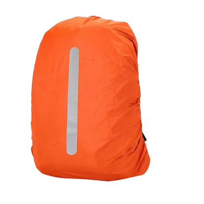 Waterproof Backpack Rain Cover with Reflective Straps - color: Orange