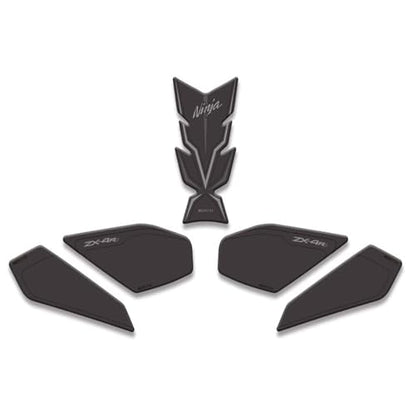 NIGHT CAT Compatible ZX-4R ZX4R/RR 2023 Motorcycle Fuel Tank Pad Kit Side Fuel Knee Guard Sticker Fuel Tank Protector(Black Gray 5pc) - color: Black Gray 5pc