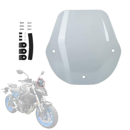 Motorcycle Windscreen PC Plastic Front Fairing Windscreen Wind Screen Windshield Spoiler Air Deflector Compatible with Suzuki GSX-8S 2024-2025 (Grey) - color: Grey