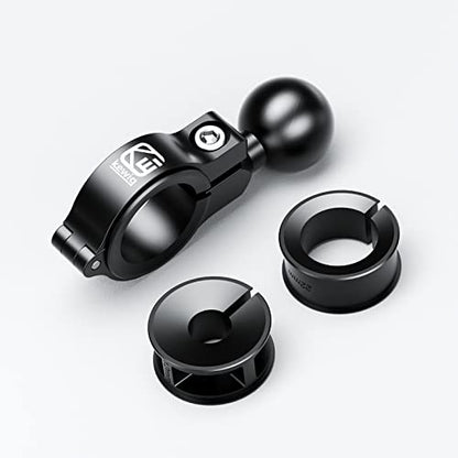 BRCOVAN Aluminum Alloy Handlebar Mount Base with 1'' TPU Ball | Compatible with RAM Mounts B Size 1 Inch Ball Double Socket Arm, for Round Rail Diameter 0.5'' 0.87'' 1'' 1.125'' 1.26'' - style: R3-Set of 1