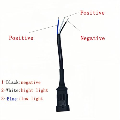 LINJIE Motorcycle Double Color/High Low Beam Wiring Harness Kit 12V Relay Double Color Spot Lights Wiring On Off Waterproof Switch Motorcycle High Low Beam Wiring Kit (5.75ft), Black