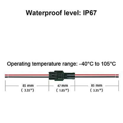 2 Pin Waterproof Connectors,16AWG Waterproof Electrical Car Auto Wire Connector,Male Female Quick Disconnect for Car Truck Motorcycle Marine Boat(5Pack) - size: 2pin way