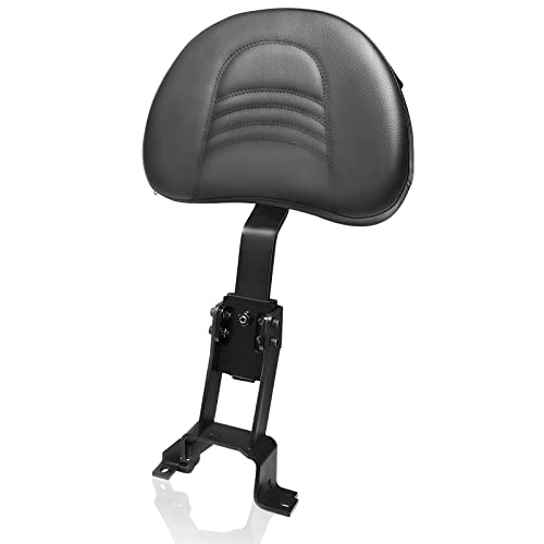 Adjustable Front Driver Rider Backrest Pad Plug-In Back Rest With Pocket Mounting Kit Compatible With Indian Chief Chieftain Roadmaster Springfield 2014-2025(Not for Indian Chieftain PowerPlus) - color: Black-Striated