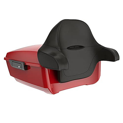 US Stock Advanblack King Tour Trunk Pack, Black Mount Bracket & Top Luggage Rack Fit for 2009-Later Harley Touring, Road Glide, Street Glide Special, Road King, Electra Glide (Billiard Red) - color: Billiard Red