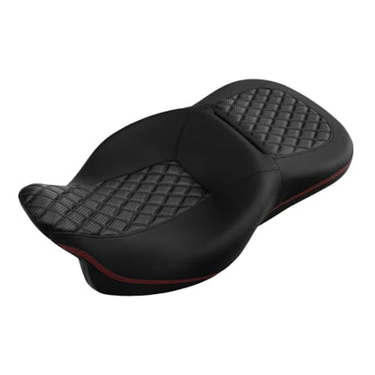 SLMOTO Hammock Motorcycle Drive River Seat - Motorcycle Seat Cushion fit for Harley Touring Road King Street Glide Road Glide Electra Glide 2009-2023 - color: C Style Black