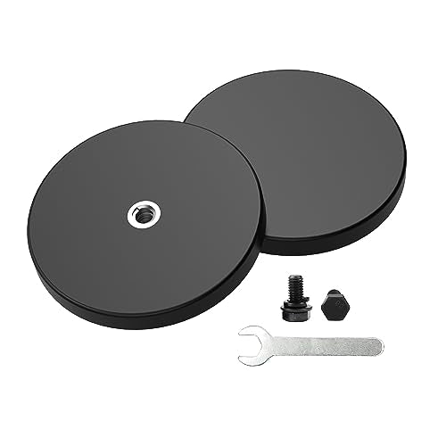 Magnetpro 2 Pieces Strong Rubber Coated Mounting Magnets Anti-Scratch, 65 LBS of Adhesive Power, Magnetic Assembly Base for Light Strips and Additional Mirrors The Outdoor Area - size: 65LB - M6 Female 2P