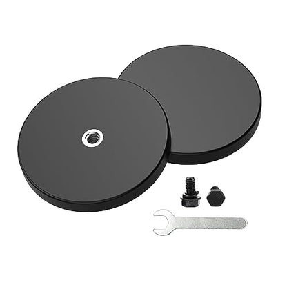 Magnetpro 2 Pieces Strong Rubber Coated Mounting Magnets Anti-Scratch, 65 LBS of Adhesive Power, Magnetic Assembly Base for Light Strips and Additional Mirrors The Outdoor Area - size: 65LB - M6 Female 2P