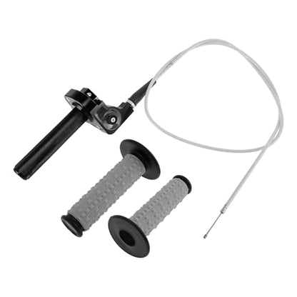 22mm Throttle Grip with 120cm White Throttle Cable 1 Pair of Convex Black Handlebar Covers Plastic Aluminum Alloy Motorcycle Throttle Grip Black - color: Black