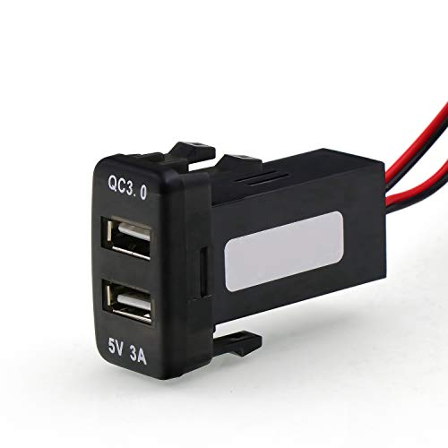 QC3.0+5V 3A Dual USB Power Socket, Quick Charge Car Charger USB Adapter for Smart Phone PDA Android GPS Use for Toyota VIGO - color: Type B
