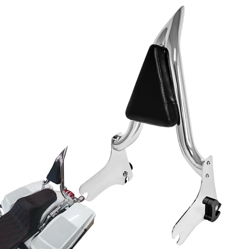 1997-2008 Detachable Sissy Bar Backrest Passenger Back Rest Pad for Harley Touring Road Glide Road King CVO Street Glide Electra Glide (22" Tall Chrome) - color: Chrome, size: 1997-2008