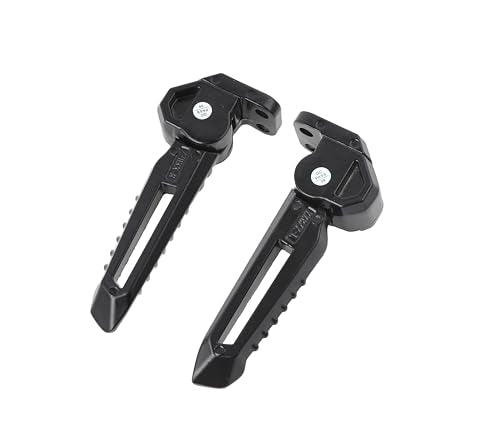 Mokuo Motorcycle Floding Footpegs in Aluminum Alloy Material Compatible with Yamaha Zuma Bws 125cc 2021+,Chinese Scooter Tank 150cc,1 Pair Footrest,Black Color - color: Black