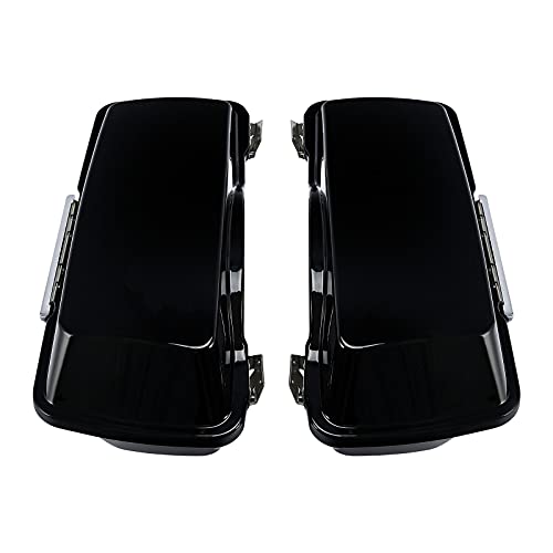 TCMT Hard Saddle bags Saddlebag Trunk Lid Latch Keys Fits For Harley Davidson Road King Road Glide Street Glide Electra Glide Ultra Classic 1994-2013 - color: Vivid Black Chrome Latches#B