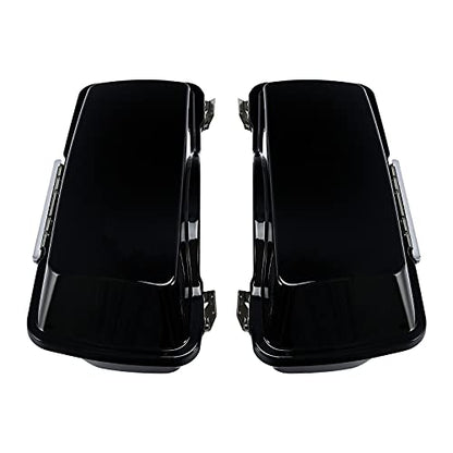 TCMT Hard Saddle bags Saddlebag Trunk Lid Latch Keys Fits For Harley Davidson Road King Road Glide Street Glide Electra Glide Ultra Classic 1994-2013 - color: Vivid Black Chrome Latches#B