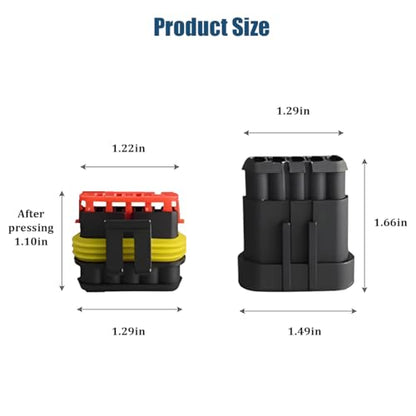 5PCS 5 Pin Car Electrical Wire Connector, Waterproof Male and Female Vehicle Terminal Wire Connectors Plug, Automotive Wire Plug Socket Kit, Universal for Sedan Truck Motorcycle - size: 5 Pin