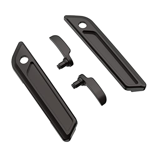 Advanblack Saddlebag Latches Covers, Lid Lifters Levers Fit for 2014+ Harley Touring Hard Saddlebags - Black Jack Metallic - color: Black Jack Metallic