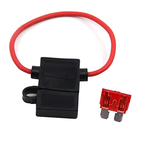 ZOOKOTO Inline Fuse Holder 10A,14 AWG Gauge Wire Car Auto Blade ATM Fuse 10A Waterproof - size: 10A