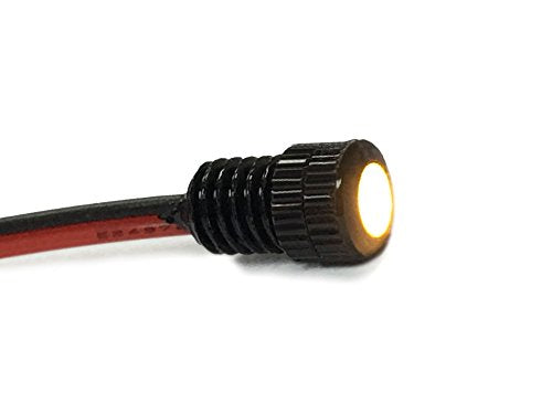 Oznium BRIGHTEST Light Bolt - Flush Mount 12V LED Light for Bumper, Grille, Cars Interior, Dash, Ambient Lighting, Motorcycle w/SLEEK Aluminum Housing & Screw Nut (6 mm Black, Warm White LED) - color: 3,000K Warm White LED, size: 6mm (about 15/64")