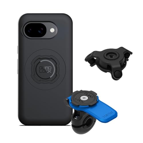 Quad Lock Mirror Motorcycle Phone Mount with Vibration Dampener and MAG Phone Case for Pixel 10a - size: Google Pixel 10a