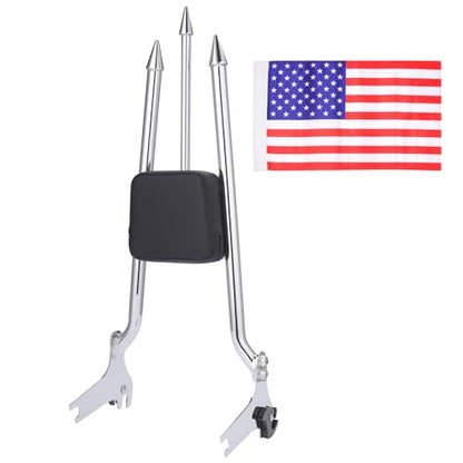 27 inch Motorcycle Rear Passenger Sissy Bar Backrest, Detachable Cushion Pad Fit for Harley Touring Road King Street Glide Road Glide Electra Glide 1997-2008 (Chromed Silver) - color: Chromed Silver
