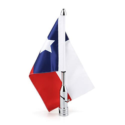 GUAIMI Motorcycle Folding Flag Mounts Adjustable Flag Pole with Texas State Flag - color: Chrome