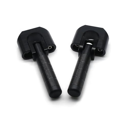 MZS Motorcycle Highway Pegs 7/8"-1.25" Adventure Highway Foot Peg Universal Foldable CNC Short Mount Compatible with KLR 650 DR650 Tenere Vstorm 300X 390 790 890 R1200GS Dual for 22mm-32mm Crash Bar