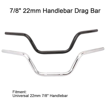 AnXin Motorcycle 7/8" Drag Handlebars High-Rise Tracker Handle Bars Universal For Sportster XL 883 1200 Cruiser Bobber Custom Chopper Softail Dyna Tour Glide Road CG125 Chrome - color: chrome