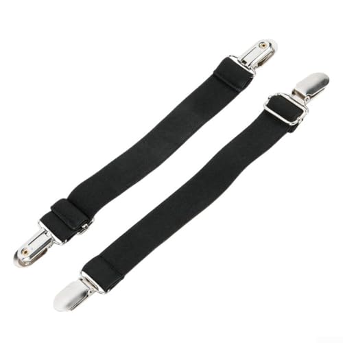 Bike Pant Leg Clamps, Adjustable Cycling Trouser Straps, Stainless Steel Clips with Elastic Band for Riding Hiking Motorcycle, Keep Pants Tucked in