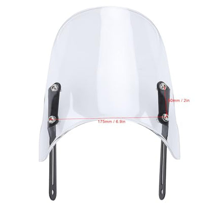 Motorcycle , Clear Wind Deflector PMMA Panel Front Wind Deflector with Mount Bracket for Scrambler 400X 2023-2024, for Speed 400 2023-2024, for Street Scrambler 900 - size: Transparent