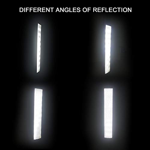 TOMALL 35.2'' Strong Reflective Stripe Stickers High-Intensity Night Visibility Reflective Decal Universal Safety Warning Diamond Grade Waterproof Self Adhesive for Car Trunk (White) - color: White