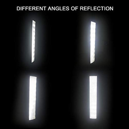 TOMALL 35.2'' Strong Reflective Stripe Stickers High-Intensity Night Visibility Reflective Decal Universal Safety Warning Diamond Grade Waterproof Self Adhesive for Car Trunk (White) - color: White