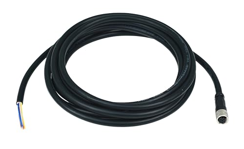 M8 6-Pin Female Connector Cable, A-Coded Straight Circular Industrial Molded Cable, IP67 Waterproof Unshielded PVC Wire, 60V 3A AC/DC, AWG24 - size: 2m, style: 6 Pin Female
