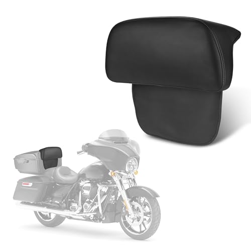 Goldfire Rear Trunk Backrest Pad Razor Chopped Backrest Pad Tour Pack Backrest Pad Fit for Harley Touring Models 2014-2025 Road King Street Glide Electra Glide, Black - color: Black