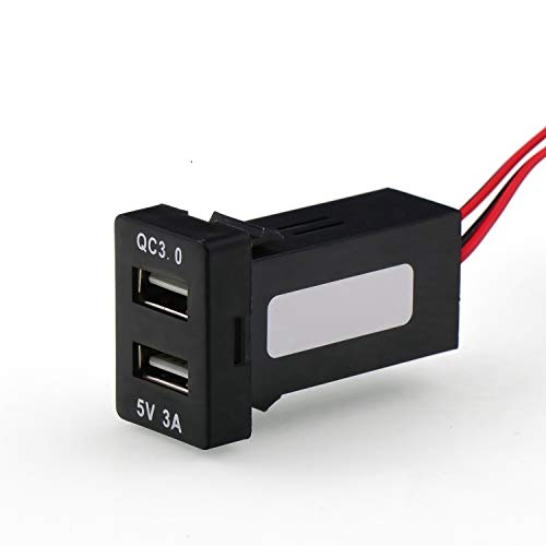 QC3.0+5V 3A Dual USB Power Socket, Quick Charge Car Charger USB Adapter for Smart Phone PDA Android GPS Use for Toyota - color: Type A