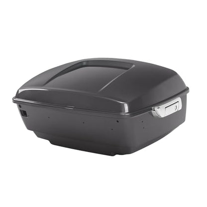 TCMT 13.7" King Motorcycle Trunk Box W/Latch Key Fit For Harley 2014-2025 Touring CVO Road King Road Glide Street Glide Electra Glide Ultra Limited Gauntlet Gray Metallic - color: Gauntlet Gray Metallic(W Speaker Holes)