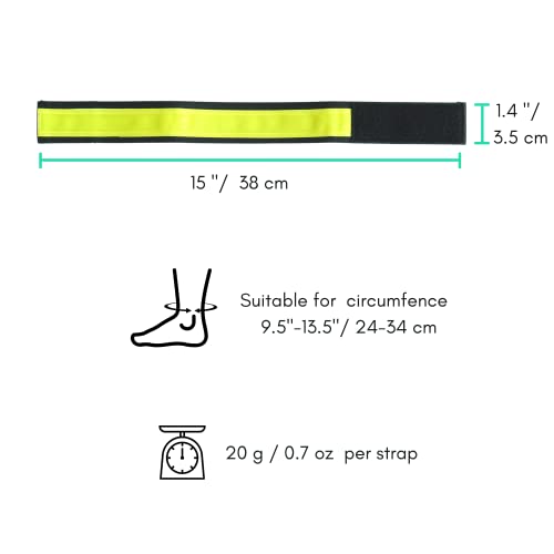 Vincita Reflective Bands - Highly Visible Safety Reflective Bands for Cycling, Walking, Running, and Hiking - Suitable with Molle Webbing On Backpack (Pair of 2) - color: Green
