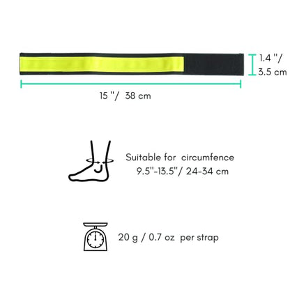 Vincita Reflective Bands - Highly Visible Safety Reflective Bands for Cycling, Walking, Running, and Hiking - Suitable with Molle Webbing On Backpack (Pair of 2) - color: Green
