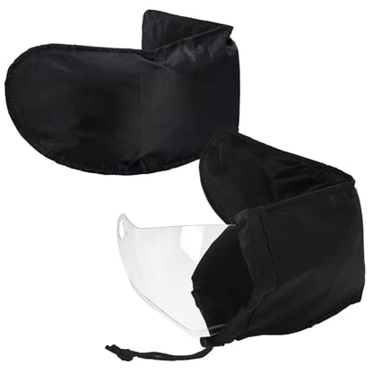Cutecrop 2 Pcs Motorcycle Helmet Visor Bags Black for Storing and Carrying Helmet Visor Scratch Face Shield Sleeve with Scratch Fleece Soft Lining