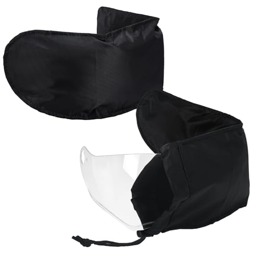 Cutecrop 2 Pcs Motorcycle Helmet Visor Bags Black for Storing and Carrying Helmet Visor Scratch Face Shield Sleeve with Scratch Fleece Soft Lining