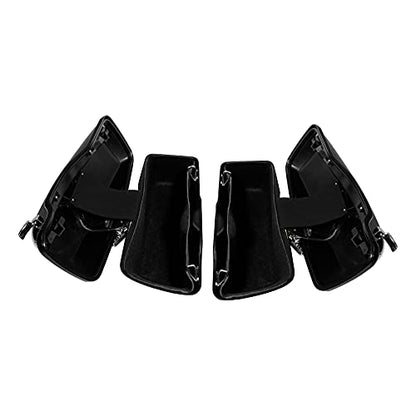 HR3 Black Tempest Hard Saddlebags Compatible with 2018 Street Glide FLHX (Replace for OEM) Fit for 2014-2023 Harley Touring Models - color: Black Tempest