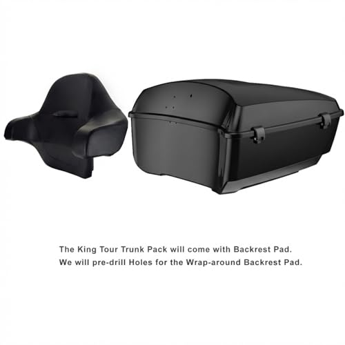 Advanblack 2024 Road Glide King Tour Trunk Pack Vechicle Bag Compatible with Motorcycle Harley Touring CVO Road Glide, Street Glide, 2023.5 2024 2025 Mounting Rack, Backrest & Liners (Billiard Gray) - color: Billiard Gray