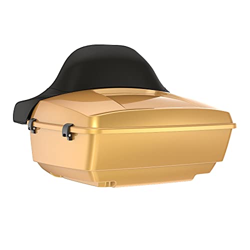 Advanblack King Tour Trunk Pack, Black Mount Bracket & Top Luggage Rack Fit for 2009-Later Harley Touring, Road Glide, Street Glide Special, Road King, Electra Glide (Black Hills Gold) - color: Black Hills Gold