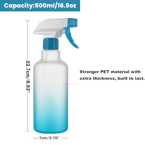 Spray Bottles Plastic Spray Bottle for Hair Mist/Stream Heavy Duty Empty Spray Bottles for Cleaning Solutions, Plants, Cooking (16.9oz-Blue) - color: 16.9oz-Blue