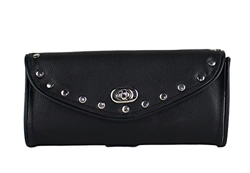 Unisex Waterproof Universal Chrome Studded Windshield Duarable And Comfortable Motorcycle Bag One Size (Black)