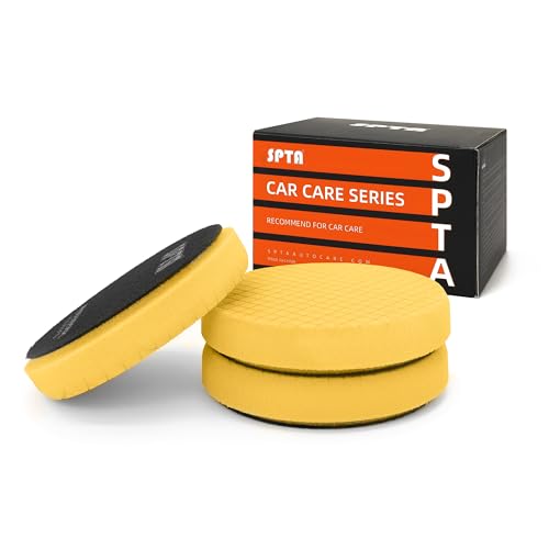 Yellow T80 High-Cut Foam Polishing Pads, SPTA 3Pcs 6.5 Inch Face for 6 Inch 150mm Backing Plate Compound Buffing Sponge Pads for Car Buffer Polisher Compounding, Polishing and Waxing -X00224Y6B3 - color: 3Pcs Yellow T80 Medium Cut, size: 6.5inch